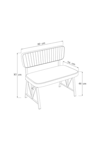 Hayat Serisi Mutfak, Yemek, Bahçe, Kafe, Modern Bench, Puf, 1 Adet - Antrasit Antrasit