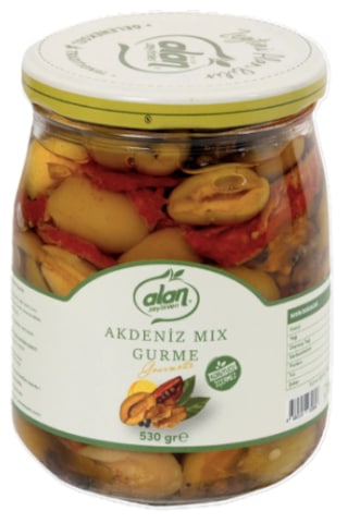 Akdeniz Mix Zeytin Salatası Cam Kavanoz 530 Gr