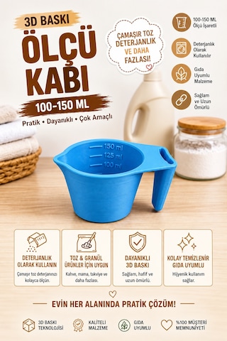 3d Baskı 100-150 Ml Ölçü Kabı Çamaşır Deterjanı, Toz Ve Granül Ölçü Kabı Gıda Uyumlu Pla Çok Renkli