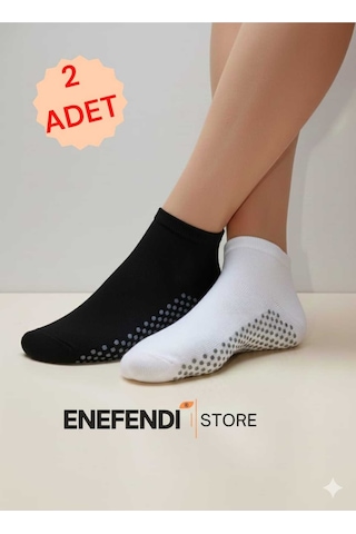 Nf Nd Enefendi 2 Çift Kaydırmaz Unisex Yoga, Pilates, Tavaf Çorabı Spor Patik Çorap Siyah Beyaz 36-40 Siyah - Beyaz