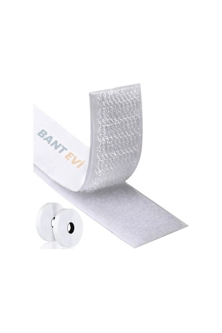 Yapışkanlı Cırt Bant 5cmx1m Beyaz Arkası Yapışkanlı Cırt Bant