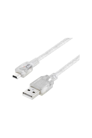 Powermaster 16731 USB 2.0 Şeffaf USB Am/Mini 5 Pin Kablo 2 Metre