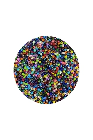 Karışık Renk 4 Mm Yaklaşık 220 Adet/20 Gram Cam Boncuk Oya Yazma Bileklik Ve Kolye