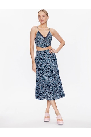 Dıtsy Floral Lace Crop Top Lacivert