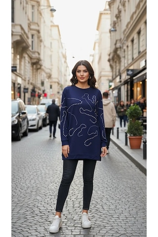 İnvee Tunik 7226 Lacivert Siyah