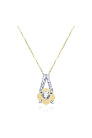 Diamond Line-Gülaylar - Sarı Beyaz Altın 14 Ayar Koleksiyon Kolye N11.25414