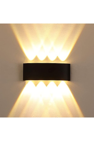 15 Watt, Amber Işık Ledli, Çok Kaliteli İç Ve Dış Mekan Aydınlatma Armatürü, Led Bahçe Duvar Apliği Amber