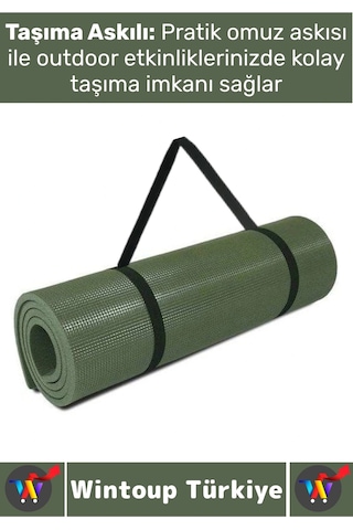 Dayanıklı Kamp Outdoor Yoga Pilates Su Geçirmez Hafif 12 Mm Kalın Köpük 180 X 60 Cm Askeri Haki Mat Çok Renkli