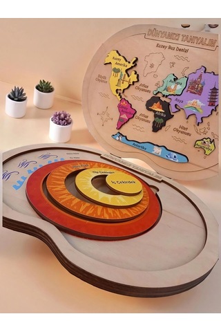 Dünyanın Yapısı Katmanlar Ve Kıtaları Beyaz Yapboz