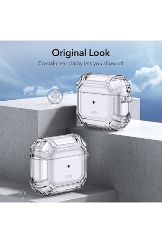 Apple AirPods Uyumlu 3.nesil 2021 Armor Kılıf Şeffaf Şeffaf