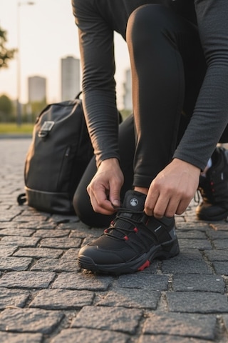 Enoch Erkek Siyah Kırmızı Waterproof Outdoor Trekking Ve Dağ Yürüyüş Ayakkabısı Siyah
