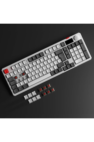 Loyal Pro Beyaz/gri 3 Bt + 2.4 Ips Ekranlı Red Switch Rgb Mekanik Kablosuz Klavye