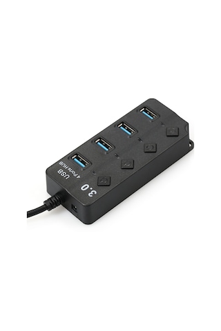 Xindoker Usb3.0 4 Portlu Hub, 5gbps Hızlı Veri Transferi, Bağımsız Güç Anahtarı, Dizüstü/masaüstü Bilgisayar İçin Klavye Fare Usb Çevirici