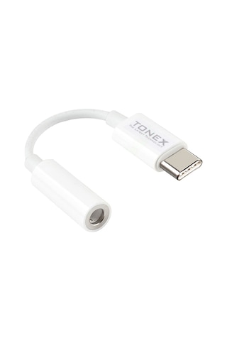 Tonex AX-03 Type-C to 3.5mm Kulaklık Dönüştürücü Kablo Beyaz