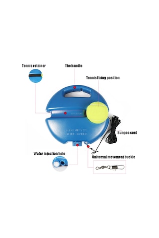 Konesam Tek Kişilik Tenis Egzersiz Aleti - Dayanıklı Tabanlı Rebound Topu İle Raket Becerileri Geliştirici