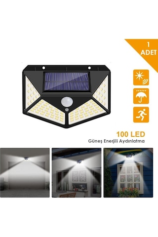 Technojet 100 Ledli Güneş Enerjili Bahçe Lambası Solar Hareket Se