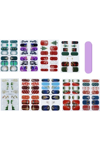 Yifomall Noel Temalı 3d Tırnak Sanatı Sticker Seti - 9 Farklı Desen Ve Mini Tırnak Törpüsü İçeren Dıy Manikür Kit