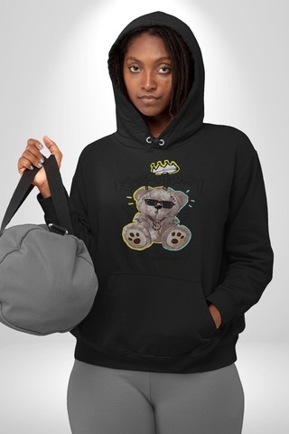 Gerçeklikten Uzak Tutun Kadın Erkek Siyah Kapüşonlu Sweatshirt Hoodie Siyah