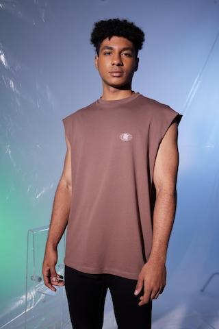 Woof Gym Connected By The Mindset Baskı Tank Top (Kakao) Kahverengi