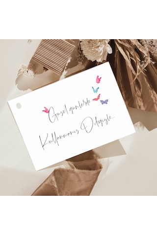 Güzel Günlerde Kullanmanız Dileğiyle Paketleme Kartı Delikli 5x8 Cm 50 Adet