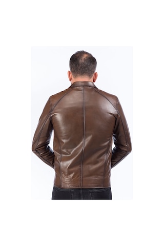 Dericlub E924 Gerçek Deri Erkek Mont Camel Antik Null Camel