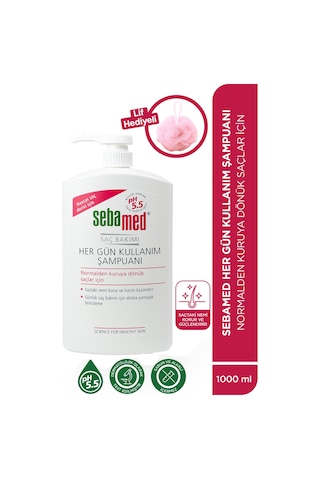 Sebamed Her Gün Kullanım Hassas Saçlar İçin Günlük Saç Bakım Şampuanı 1 L + Lif