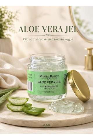 Minia Bahçe Yüz, Vücut, Saç ve Saç Derisi İçin Aloe Vera Jel 75 G