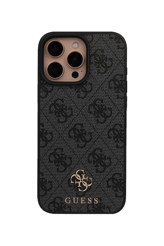 Apple iPhone 16 Pro Max Uyumlu Kılıf Magsafe Şarj Özellikli Guess  Lisanslı Small 4g Classic Siyah