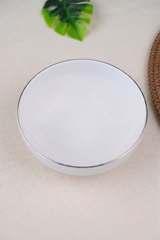 Tabak Evi Porselen Sofia Platin Yaldızlı Kase 13,5cm 380cc Tekli Krem