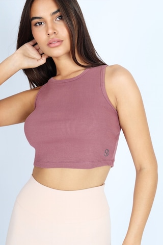 Soft&Basic Kadın Rose Basic Halter Yaka Esnek Biyeli Kaşkorse Kumaş Crop Top Body Atlet Rose