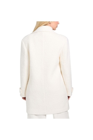 Kadın Leona Yün Karışımlı Kaban - Beyaz Beyaz