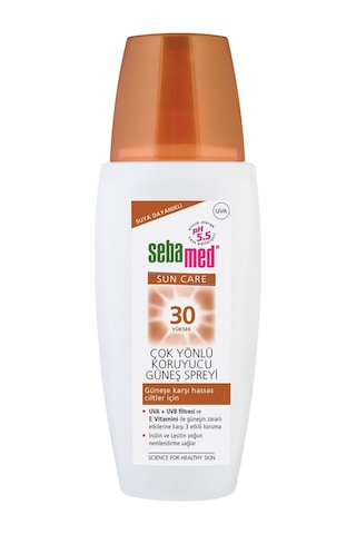 Sebamed Sun Care SPF 30 UVA / UVB Filtresi ve E Vitamini Üçlü Yüksek Koruma Çok Yönlü Güneş Spreyi 150 ML
