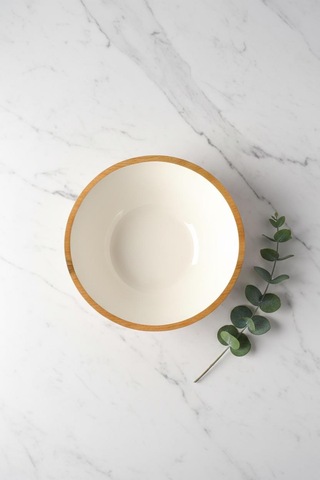 Mango Agacı Sunum Servis Kasesi & Dekoratif Kase 20 Cm Krem Krem - Kahverengi