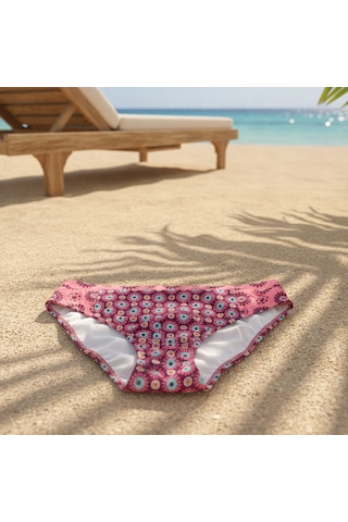 Bonbon Kadın Plaj Giyim Gül Kurusu Çiçek Desenli Bikini Alt Bb2561 Çok Renkli