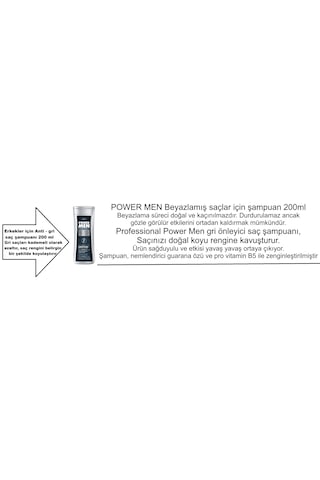 Power Men Beyazlayan Saçlar İçin Erkek Şampuanı 200ml Beyaz