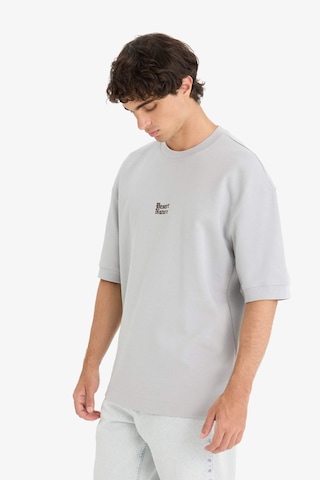 Defacto Loose Fit Bisiklet Yaka Baskılı Kısa Kollu Tişört E9550ax25augr253 Gri