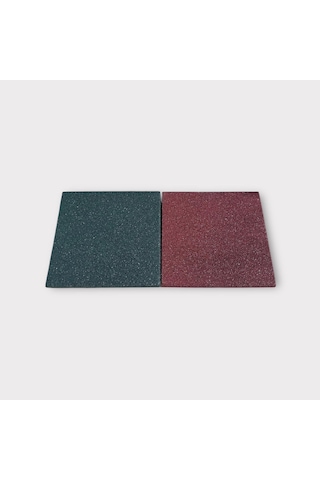 Kauçuk Zemin Kaplama Karo Yeşil 40x40x2 Cm - 35m2 Paketli-605 Çok Renkli