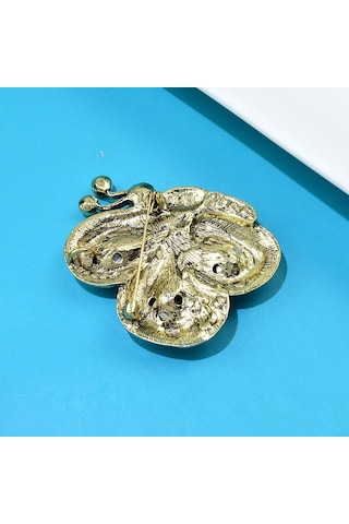 Yeşil Blucome Yeni Kelebek Broş Kadınlar Için Vintage Inci Renkli Rhinestone Sevimli Böcek Düğün Rahat Broş Pins Takı
