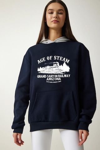 3'lu Paket Bej Gri Siyah Oversize Sweatshirt Laci Lacivert