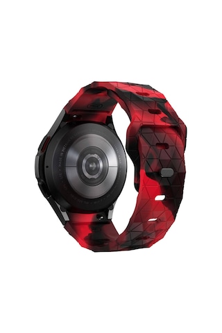 Galaxy Uyumlu Watch 6 44mm Krd-116 20mm Futbol Desenli Spor Tasarımlı Silikon Kordon