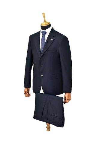 Suitmen Erkek Lacivert Armürlü 4 Drop Çift Yırtmaçlı Takım Elbise Bgl-st04567 Lacivert