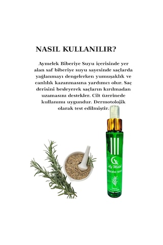 Aymelek Dökülme Karşıtı Ve Saç Uzamasını Biberiye Suyu 100 ML