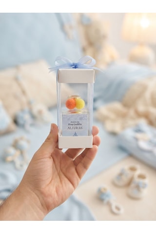 Kişiye Özel İsim Etiketli 50 Cc Cam Şişe Japon Kirazı Oda Kokusu Süslemeli Bebek Doğum Hediyeliği 20 Li Paket Renk Seçenekli