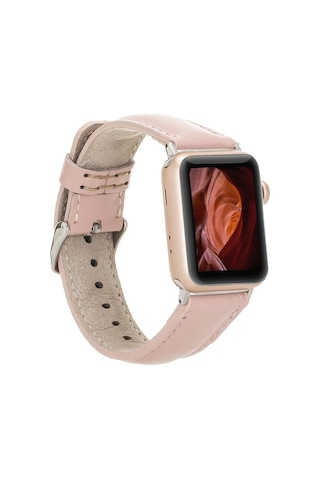 Apple Watch Uyumlu Deri Kordon 42-44-45mm Nu2 Pembe