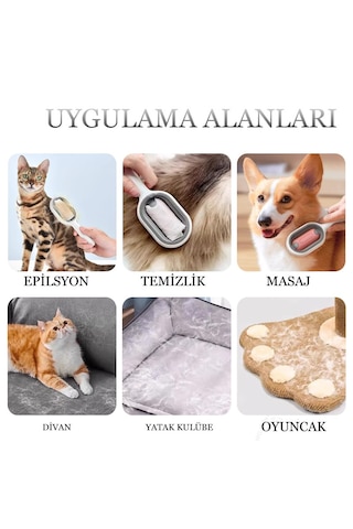 Çift Taraflı Kedi Köpek Tarağı Masaj Etkili Buharlı Kedi Fırçası Su Hazneli Tüy Toplayacı Tarak
