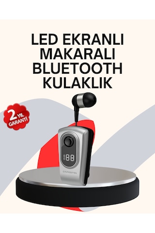 Profesyonel Bluetooth Kulaklık Klipsli, Titreşimli, Dijital Göstergeli