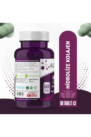 Algolina Collagen+Spirulina Takviye Edici Gıda 1260 Mg 3 x 60 Tablet