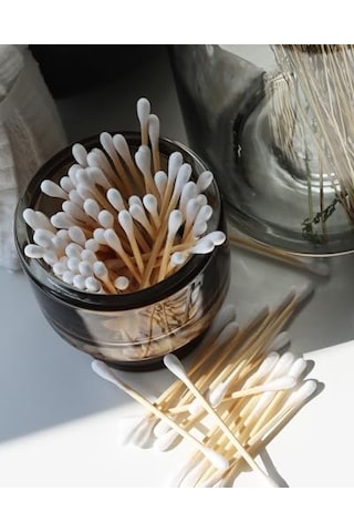The Humble Co. - Humble Brush Swabs - Blue, Bambu Kulak Çubuğu Mavi, Çevre Dostu Pamuklu Kulak Çubukları, Plastik İçermeyen Ambalaj, Doğal Renkli Pamuktan Kulak Çubukları 50 x 22
