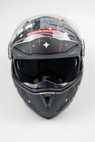 Helmets JK20 - 902 Çene Açılır Güneş Vizörlü Motosiklet Kaskı Siyah Gri Mavi