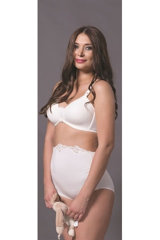 Magic Form 851 Beli Dantelli Yüksek Bel Hamile Külodu - Ekru Ekru